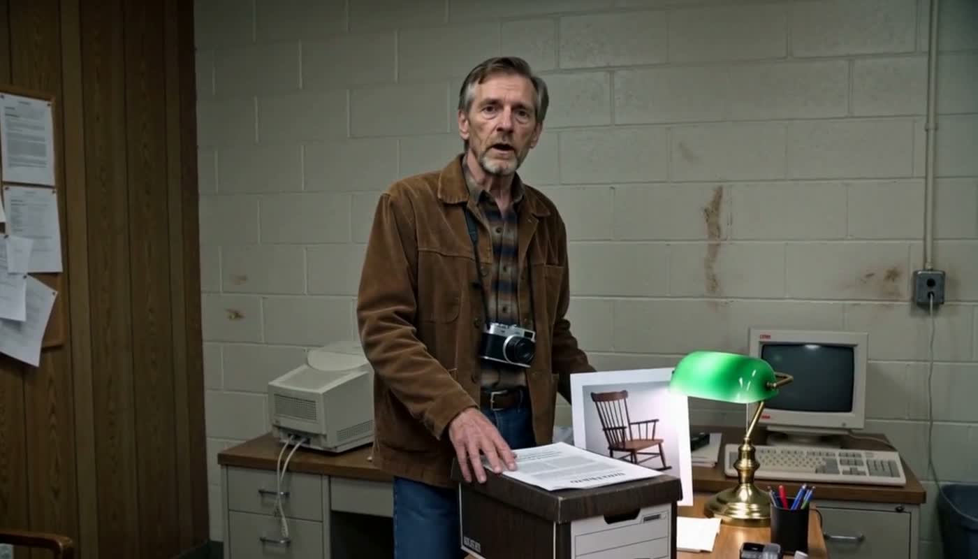A 1991 still from the Mr. Wilson field film for this trade — the operator at work